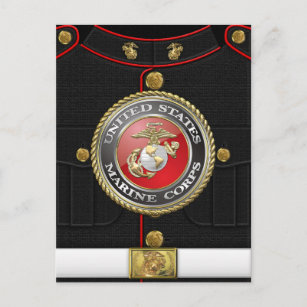 Cartão Postal Emblema e uniforme do USMC [3D]