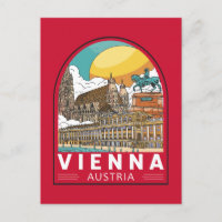 Emblema Retro de Viagem Viena Áustria