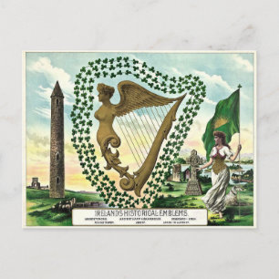 Cartão Postal Emblemas Históricos da Irlanda