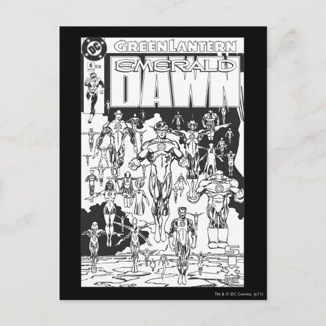 Cartão Postal Emerald Dawn Cobrir, preto e branco (Frente)