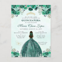 Emerald Green Dourada Princesa Floral Quinceañera