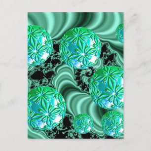 Cartão Postal Emerald Satin Dreams - Abstrato Irish Shamrock