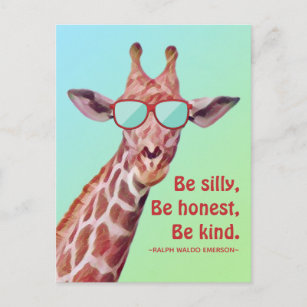 Cartão Postal Emerson, uma citação inspiradora, seja uma girafa 
