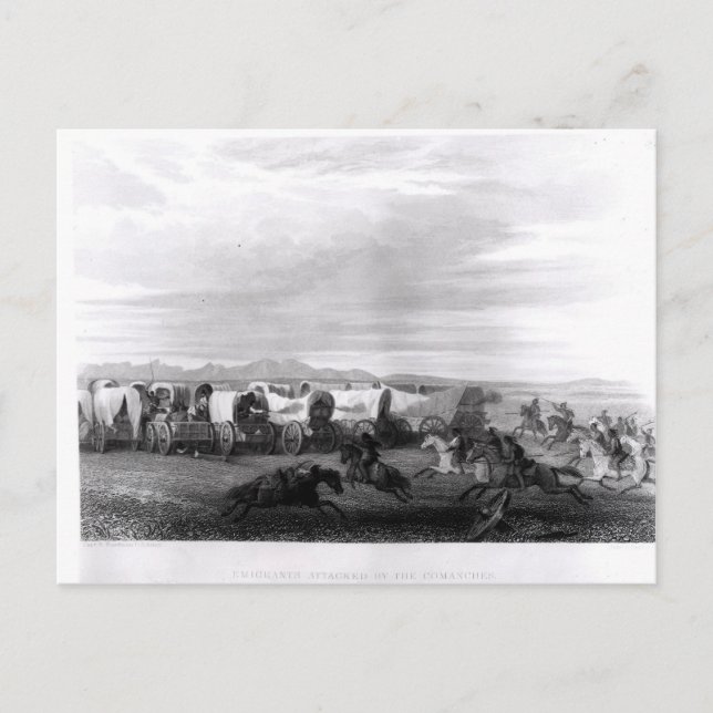 Cartão Postal Emigrantes atacados pelos Comanches (Frente)