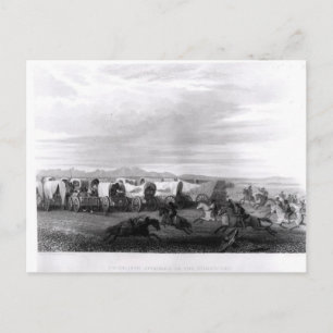 Cartão Postal Emigrants attacked by the Comanches