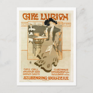 Cartão Postal Emil Ranzenhofer, Cafe Lurion, 1903 Vintage