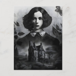 Cartão Postal Emily Bronte, Escritora gótica vitoriana de Jane E