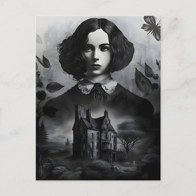 Cartão Postal Emily Bronte, Escritora gótica vitoriana de Jane E (Frente)