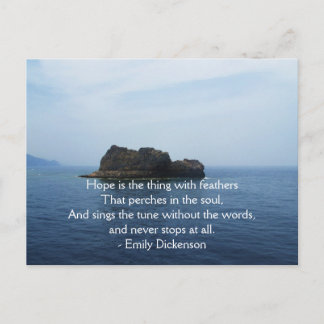 Cartão Postal Emily Dickenson Inspirational QUOTE para cura