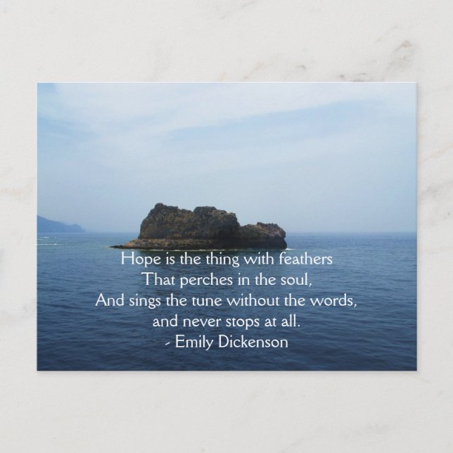 Cartão Postal Emily Dickenson Inspirational QUOTE para cura (Frente)