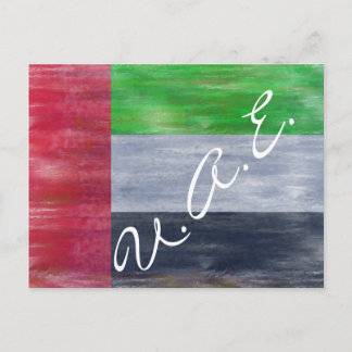 Cartão Postal Emirados Árabes Unidos distante bandeira dos Emira