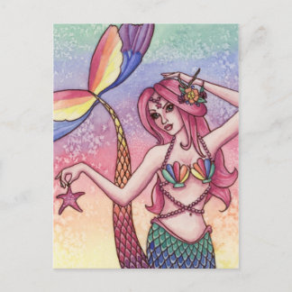 Cartão Postal Emmy - Mermaid Postcard do Arco-íris