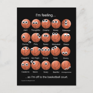 Cartão Postal Emoções de basquete