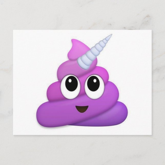 Cartão Postal emoji de Cocô de Unicórnio Fofo (Frente)