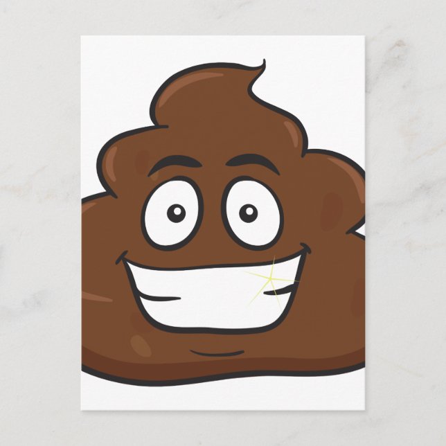 Cartão Postal emoji de cocô engraçado (Frente)