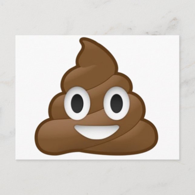 Cartão Postal Emoji de Cocô Sorridente (Frente)