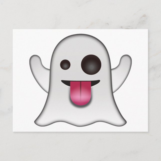 Cartão Postal Emoji de Fantasma Assustador Legal Divertido (Frente)