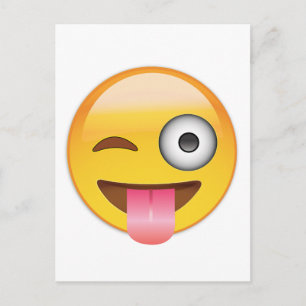 Cartão Postal Emoji - Face com língua