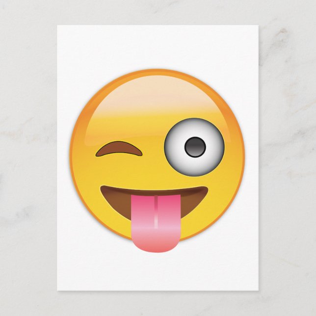 Cartão Postal Emoji - Face com língua (Frente)