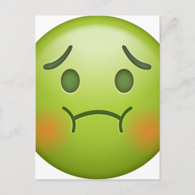 Cartão Postal Emoji Face Doente (Frente)