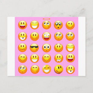 Cartão Postal emoji rosa pastel