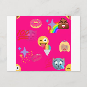 Cartão Postal emoji rosa quente