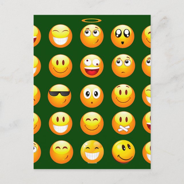 Cartão Postal emoji verde-escuro (Frente)