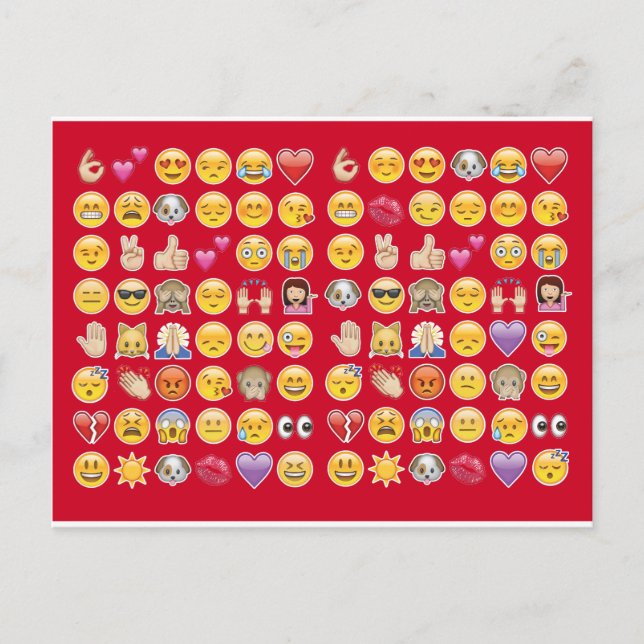 Cartão Postal emoji vermelho (Frente)