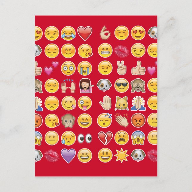 Cartão Postal emoji vermelho (Frente)