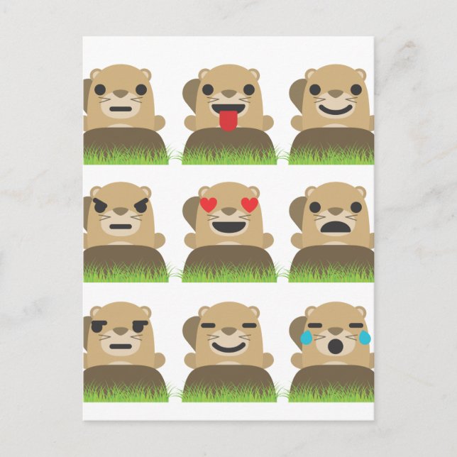 Cartão Postal emojis de marmota (Frente)
