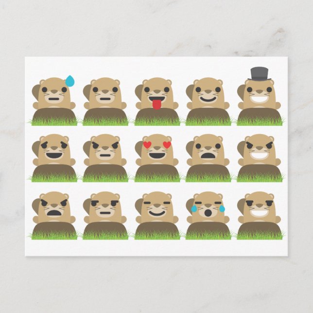 Cartão Postal emojis do groundhog (Frente)