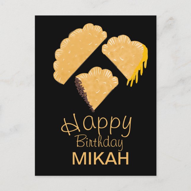 Cartão Postal Empanada Mão Desenhada Aniversário (Frente)