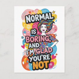 Cartão Postal Empowering Woman Pop Art Bold Quote Design