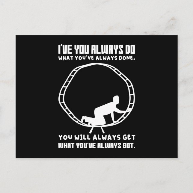 Cartão Postal Empreendedor de Fuga de Roda de Hamster do Life Wi (Frente)