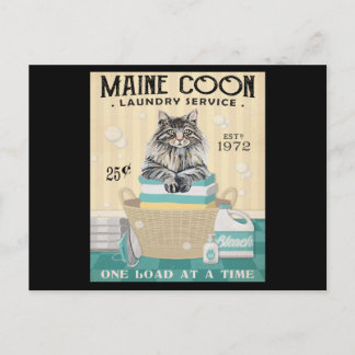 Cartão Postal Empresa de Lavanderia de Gatos Maine Coon 2