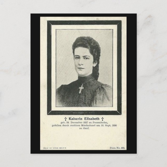Cartão Postal Empress Elisabeth - Sissi - ASSASSINAÇÃO #034H (Frente)