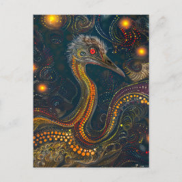 Cartão Postal Emu no estilo de arte ponto aborígene