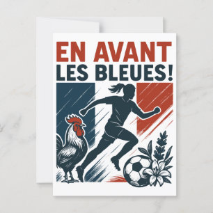 Cartão Postal En Avant Les Bleues - Equipe francesa de futebol f