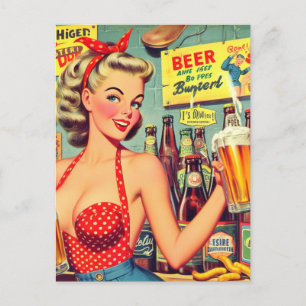 Cartão Postal Encaixe a Cerveja da Vintage