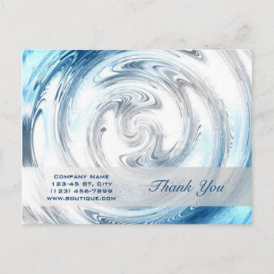 Cartão Postal encanador azul abstrato aqua moderno