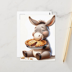 Cartão Postal Encantado Cartoon Apple Pie Donkey