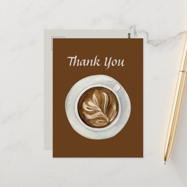 Cartão Postal encantadora cafeteria ou vendedores obrigado (Frente/Verso In Situ)