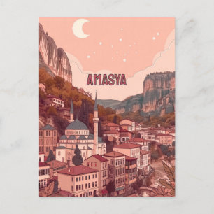 Cartão Postal Encantadora noite de Amasya, Turkiye