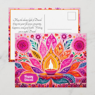 Cartão Postal Encantando Diwali: um Festival de Luz