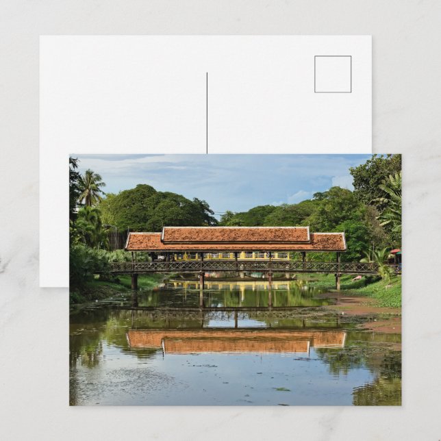 Cartão Postal Enchanted Reflections:  Bridges of Siem Reap (Frente/Verso)