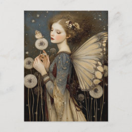 Cartão Postal Enchanting Fantasy Fairy & Dandelion Magical Art
