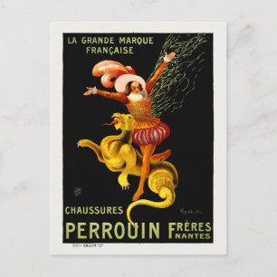 Cartão Postal Enchidos Perrouin França Poster vintage 1909