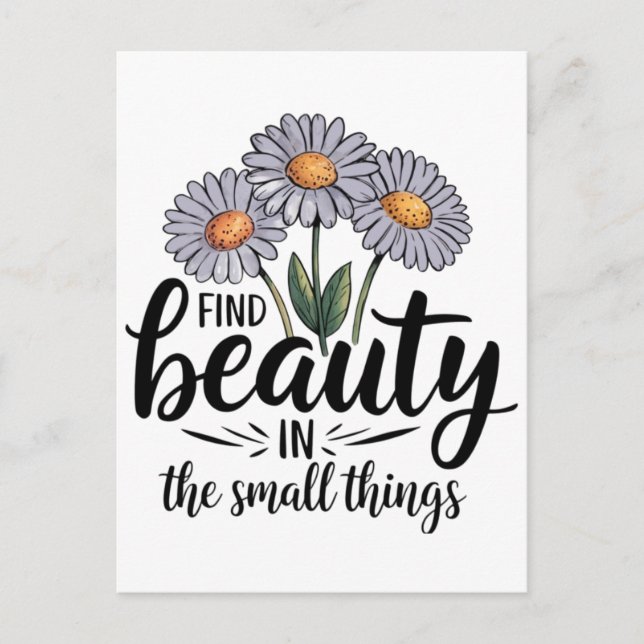 Cartão Postal Encontre beleza nas pequenas coisas (Frente)