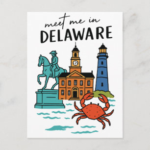 Cartão Postal Encontre-me em Delaware Dover História Costeira Ca