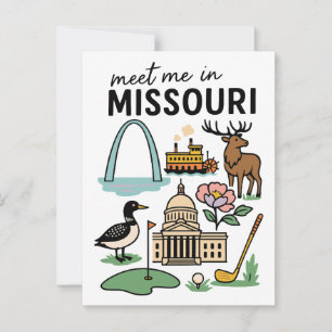 Cartão Postal Encontre-me em Missouri St. Louis Kansas City Rive